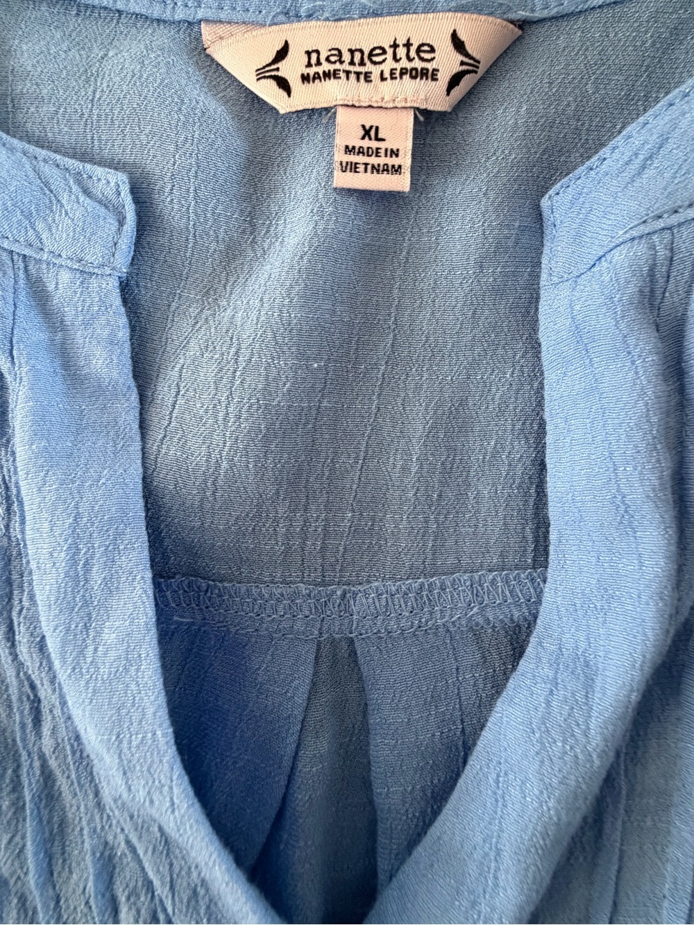 Nanette Lepore Cayman Blue Eyelet Puff Sleeve Button-Front Women's Top - Picture 6 of 7